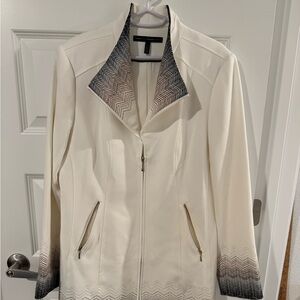 White House Black Market Cream and Gray Blazer Sz L